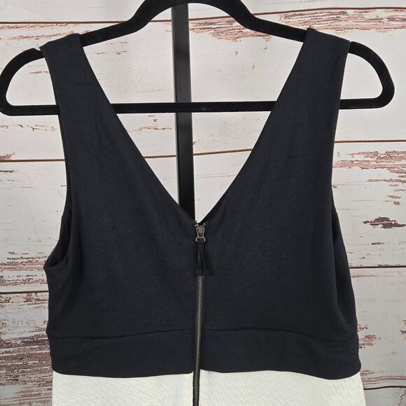 Anthropologie Maeve Cheryl Textured Knit Dress Black White Size 8 - Picture 5 of 9